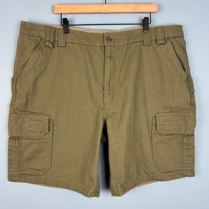 Duluth Trading Fire Hose 10" Cargo Shorts Men's‎ 46 Canvas Utility Olive Green